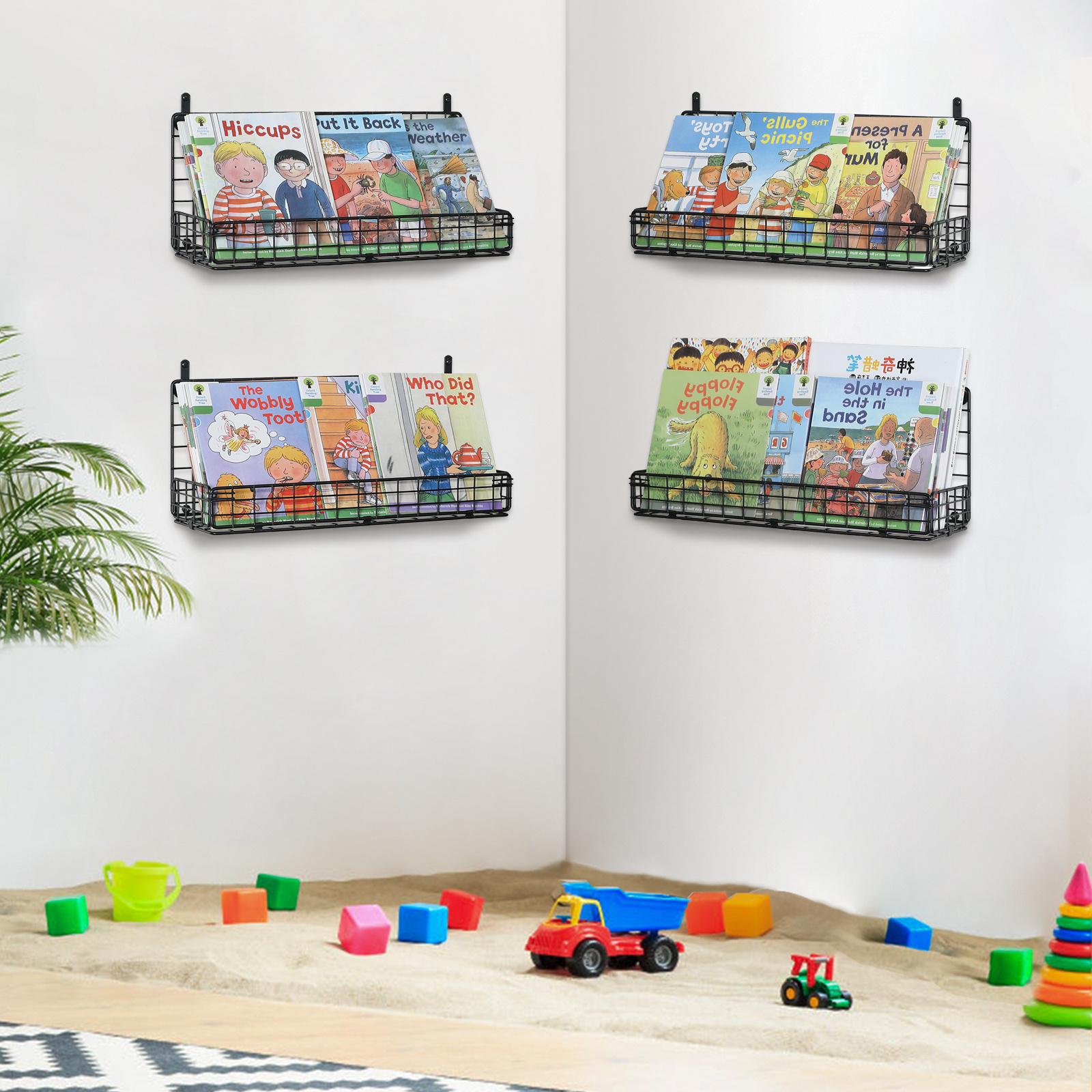 Diy wall decorative floating children's books shelf decorative bookshelf storage rack practical book storage rack