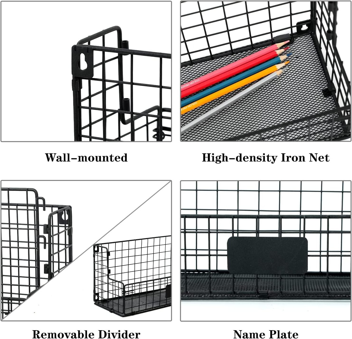 2 Tier Metal Mail Wall Mount Holder Desk Office Desktop Document Letter Tray Organizer