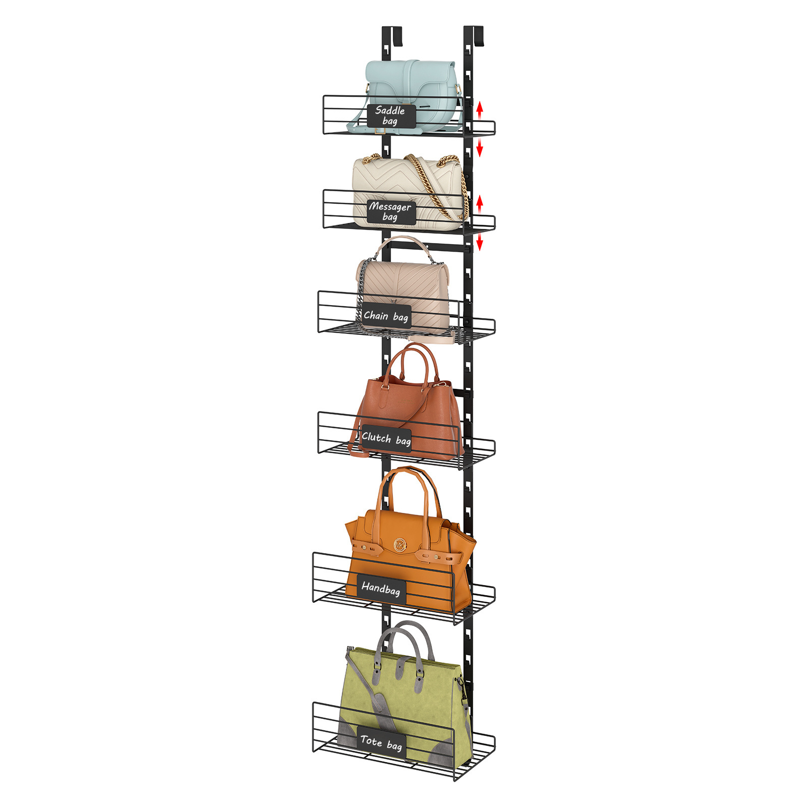 Storage bag wardrobe closet deta organizer hanger hanging over cabinet metal over the door organizer