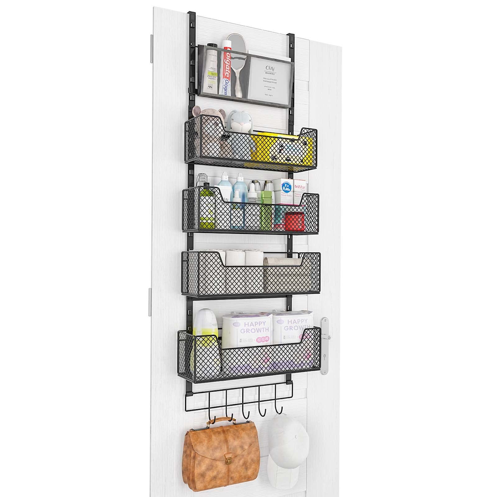 Cabinet Hanging Basket Pantry Spice Rack Organizer Kitchen Door Storage Over Door Rack