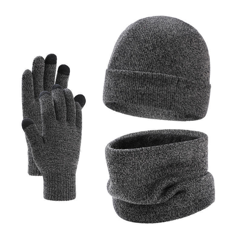 2022 Hot sale new knitted warm winter glove scarf beanie hats set