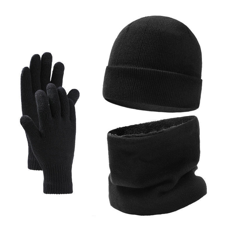 2022 Hot sale new knitted warm winter glove scarf beanie hats set