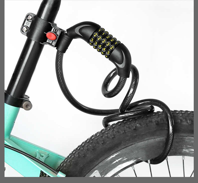 Bicycle Lock Anti-theft Cable Bike 5-Digital Lock for Sale Rain-proof Zinc Alloy  Bike Combination Lock Bike Accessories