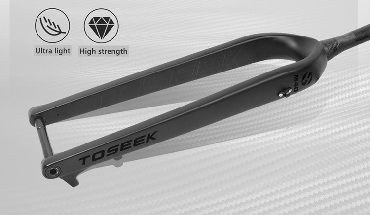 TOSEEK Carbon Fiber Bike Fork Thru Axle  Boost 15*100/110 Tapered Fork Disc Brake Bicycle Fork Bike Parts