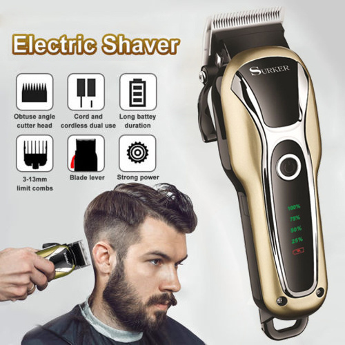 SURKER  High-Power Men's Household Clippers LCD Electric Hair Trimmer