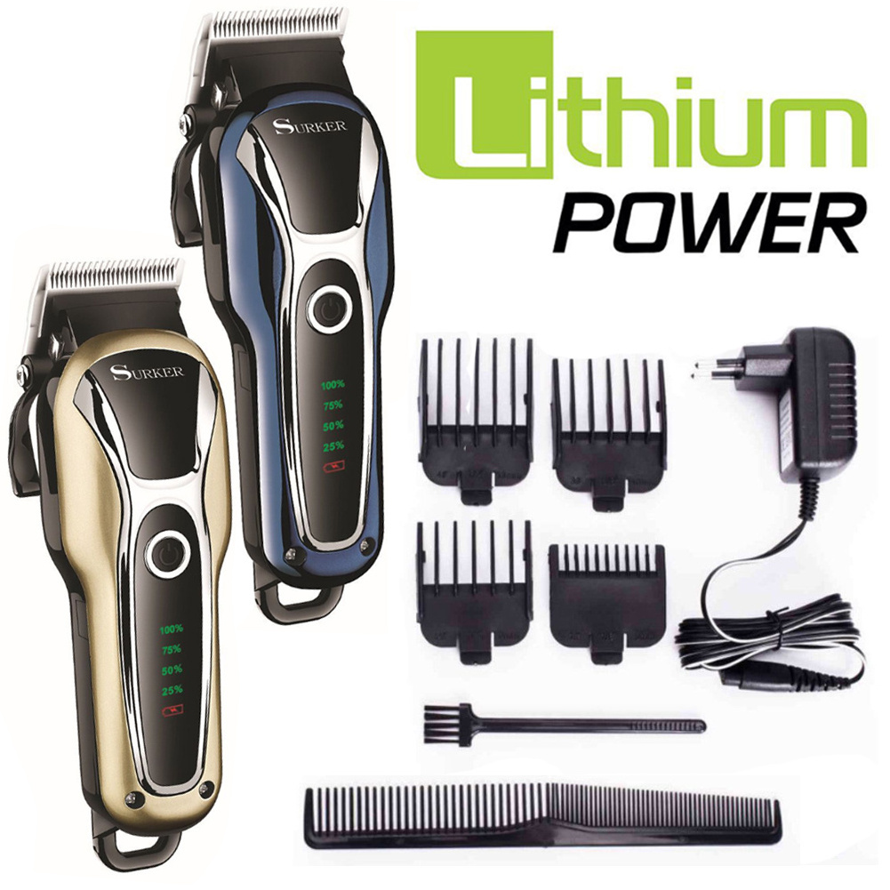 SURKER  High-Power Men's Household Clippers LCD Electric Hair Trimmer