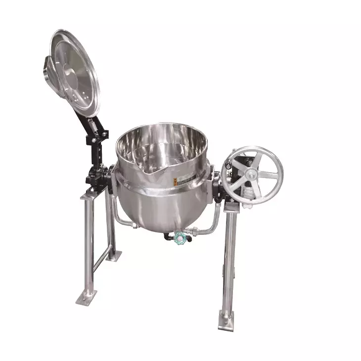 Commercial jacketed cooking kettle for simmering curry sauce or soup