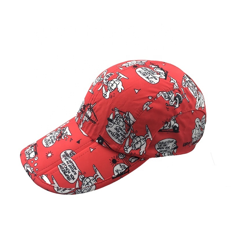 Hot selling custom logo HD digital printing cartoon comic animal adult baseball cap adjustable foldable hats