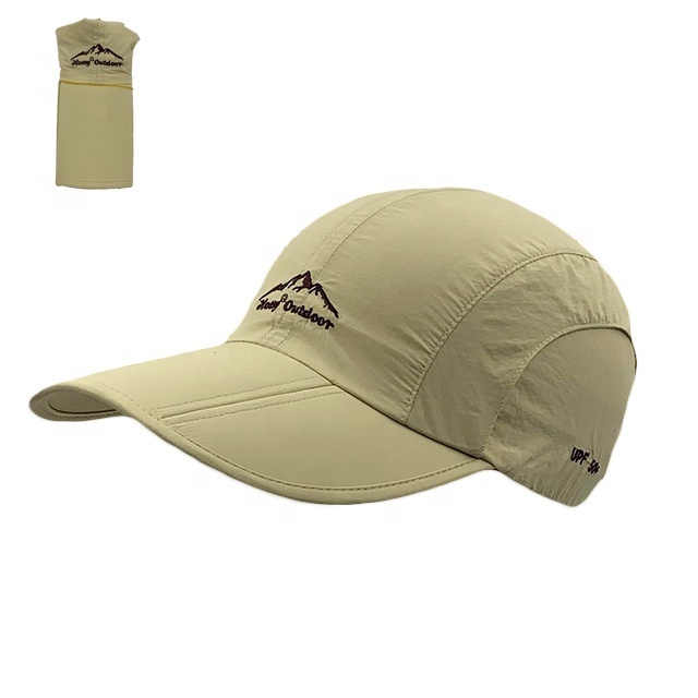 RTS High quality polyester fashionable embroidered foldable hat UV protection quick dry hat baseball hat for outdoor