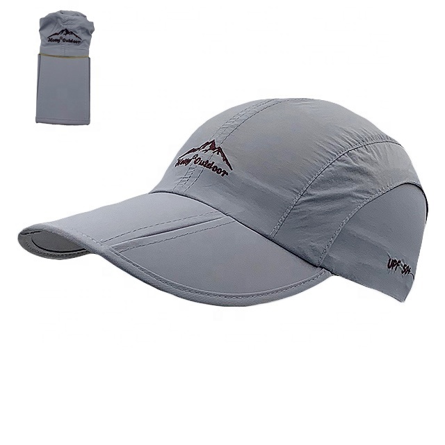 RTS High quality polyester fashionable embroidered foldable hat UV protection quick dry hat baseball hat for outdoor