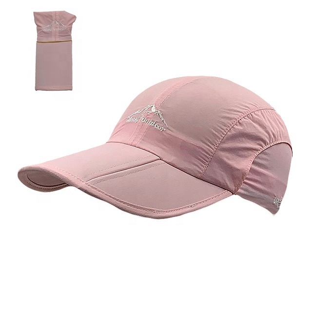 RTS High quality polyester fashionable embroidered foldable hat UV protection quick dry hat baseball hat for outdoor