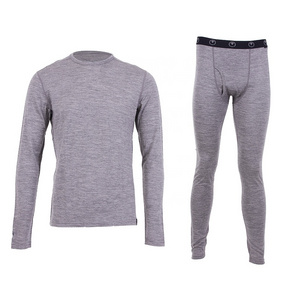 Men Merino Wool Thermal Underwear Long Sleeve And Pants Fleece Long John Suits