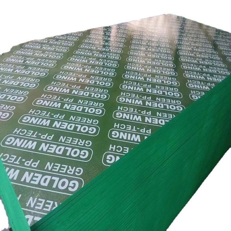 low moq green plastic pp plywood melamine 4x8 3x6 foot ft hot press for shuttering marine film faced poplar laminated