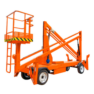 22m Man Lift Hydraulic Arieal Cherry Picker Spider Articulated Towable Boom Lift With Small Platform