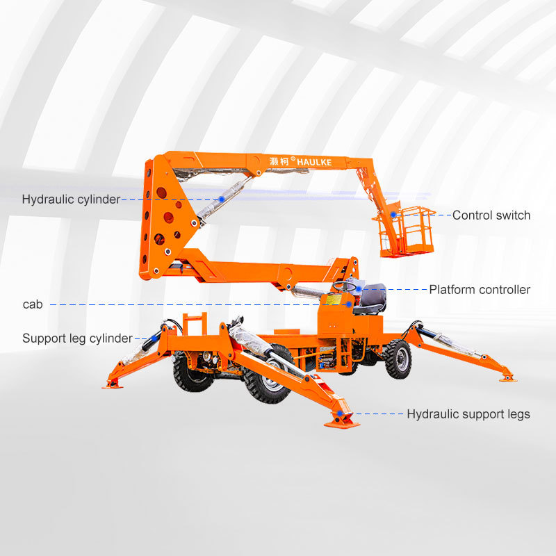 Low Maintenance 35-80ft Mobile Tow Behind Truck Mounted Telescopic Boom Lift