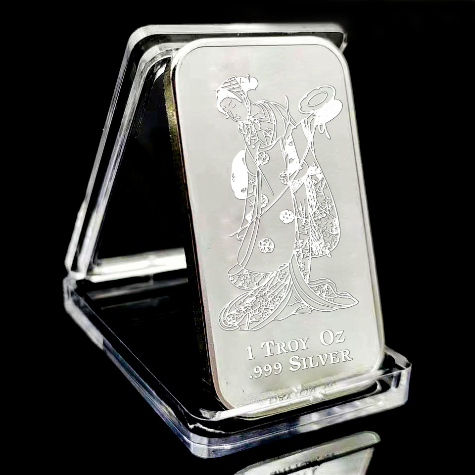 wholesale Japan's souvenir replica real fake 1oz silver bar solid 1 gram 999 one troy ounce silver bars