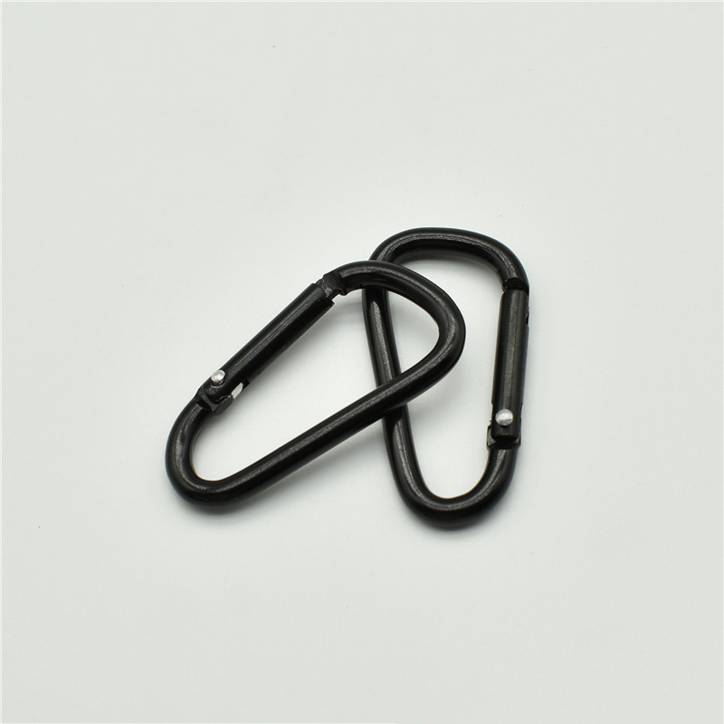 Hot sale carabiner locking key chain clip d-ring hook tool , mono color d - shaped gold carabiner keychain