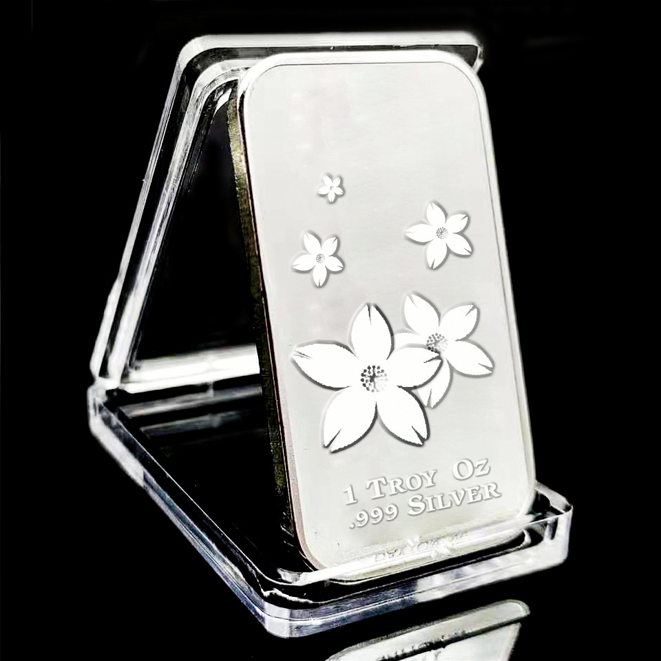 wholesale Japan's souvenir replica real fake 1oz silver bar solid 1 gram 999 one troy ounce silver bars