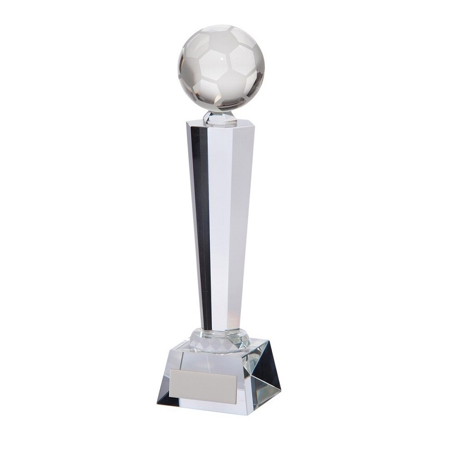 Custom football 3d laser acrylic crystal trophy badminton cricket basketball golf baseball large crystal ball trophy award