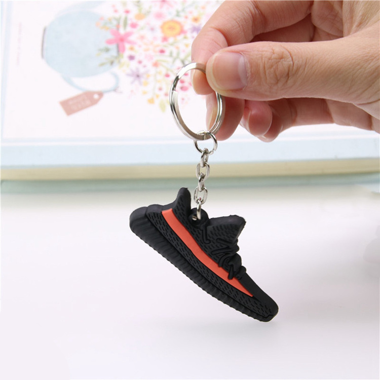 Custom key holder rubber shoes 3D mini sneaker keyring  keychain