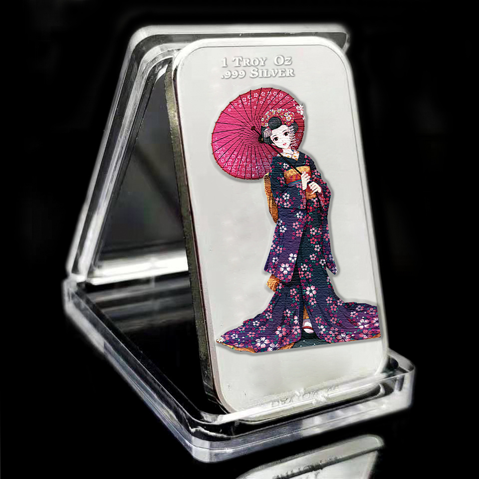 wholesale Japan's souvenir replica real fake 1oz silver bar solid 1 gram 999 one troy ounce silver bars