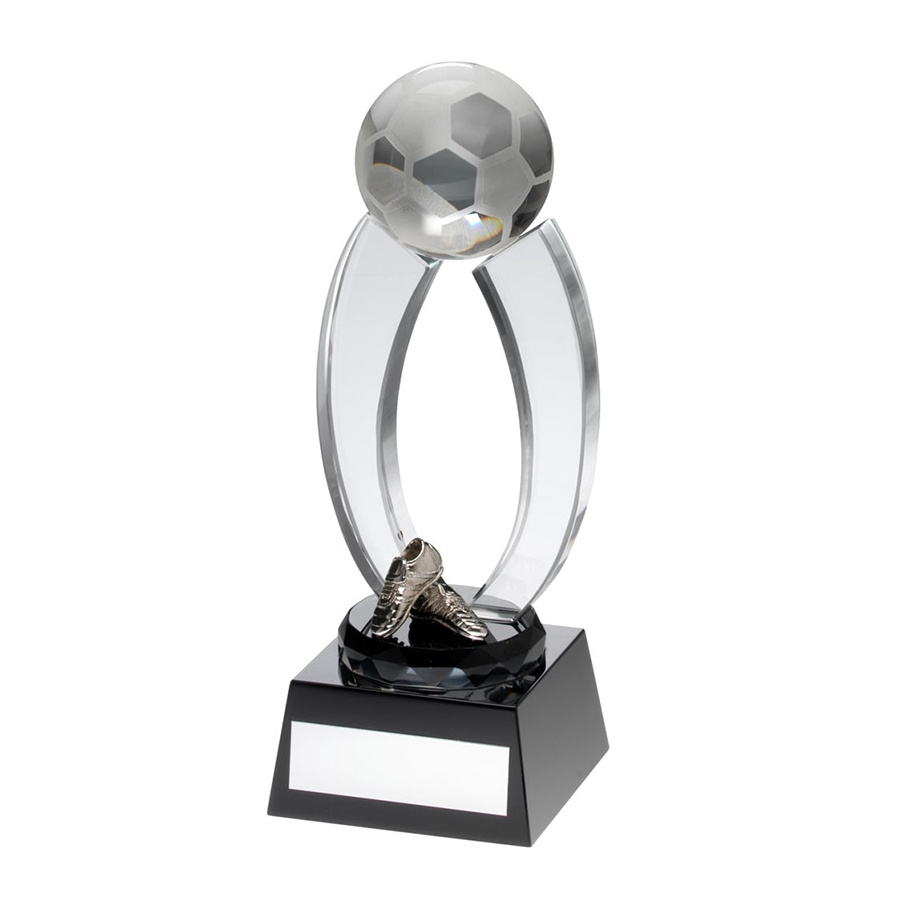 Custom football 3d laser acrylic crystal trophy badminton cricket basketball golf baseball large crystal ball trophy award