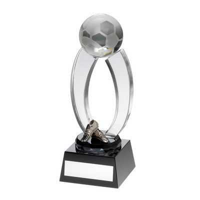 Custom football 3d laser acrylic crystal trophy badminton cricket basketball golf baseball large crystal ball trophy award