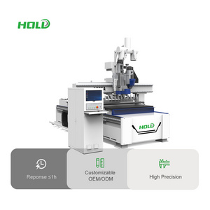 Hausser double bed designs in CNC wood router machine 4 axis with 6kw spindle wood working tools for CNC router