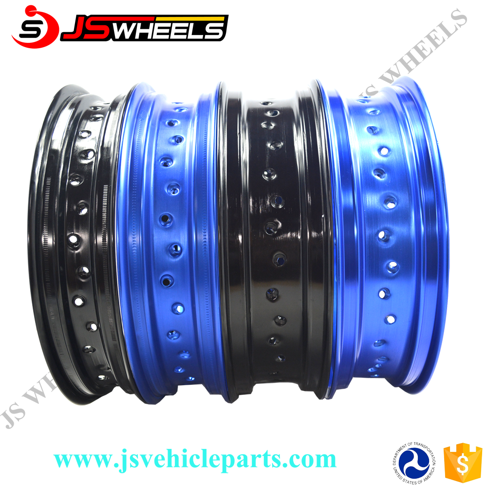 17 Inch Super Motard Motorcycle Blue Alloy Spoked motorcycles wheel Rims for WR450