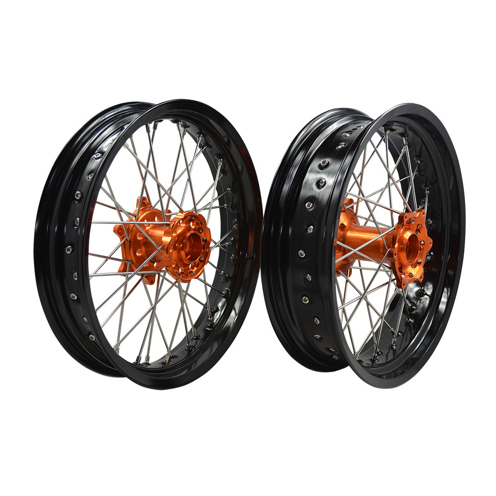 17 Inch Motorcycle Motard Spoke Rim 36 Holes Supermoto Wheels