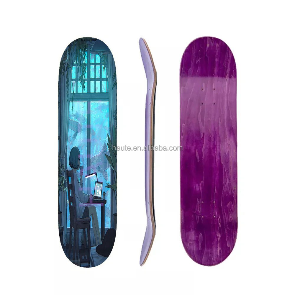 custom skateboard deck carbon fibre Wood Double Rocker Deck Skate Board Four Wheels Longboard Skateboard 60*15cm Deck