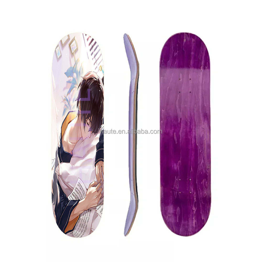 custom skateboard deck carbon fibre Wood Double Rocker Deck Skate Board Four Wheels Longboard Skateboard 60*15cm Deck