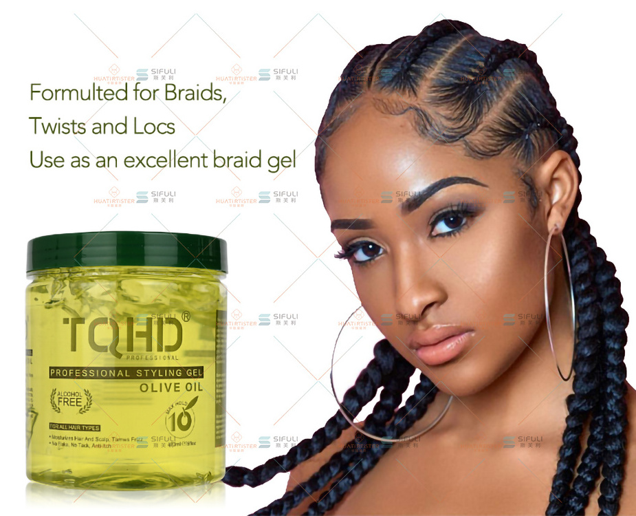 TQHD No alcohol Private Label Free Sample Hair Glue Gel 3 In 1 Waterproof Hair Edge Control for Black Women