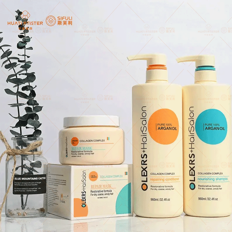 Huati Sifuli OLEXRS Private Label Organic Shampoo Argan Oil Sulfate Free Curly Hair Care Products Hair shampoo set