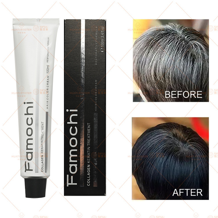 Huati Sifuli Famochi permanent black hair shampoo ammonia free hair dye without ppd last long original original