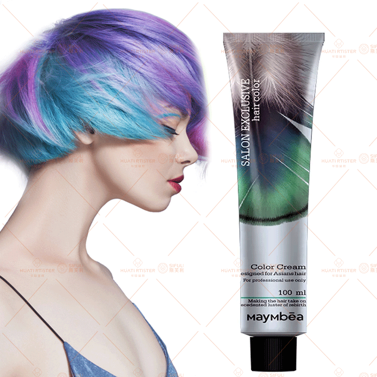 Huati Sifuli OEM Maymbea 100ml Professional Salon Use No Ammonia Hair Dye black pink purple red blue Hair Color Cream