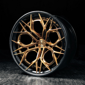 Carbon fiber two-piece forged wheels with deep concave shape, high quality ultra-light wheels 19 20 21 22 inch rims