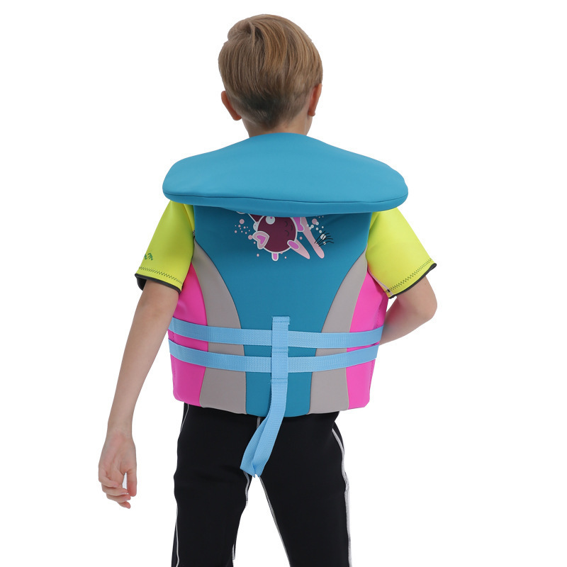 Customized Wholesale Toddler Infant Baby Boys Girls Kids Buoyancy Swimming Floatation Vest with Head Hold Rest Life Jacket