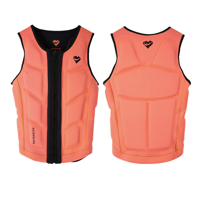 Fashion Design Women Pink Red Orange Neoprene PVC Foam Buoyancy JetSki Surf Life Saving Jacket Impact Vest