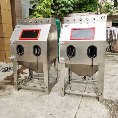 Hot sale dustless manual wet sand blasting cabinet water vapour sandblasting machine for sale