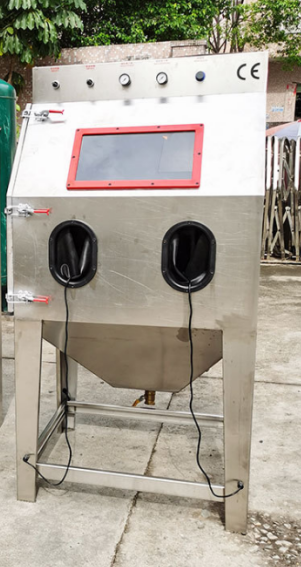 Hot sale dustless manual wet sand blasting cabinet water vapour sandblasting machine for sale