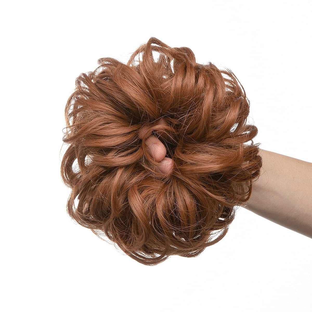 Large Messy Bun Hair Piece Wavy Curly Scrunchies Synthetic Chignon Ponytail