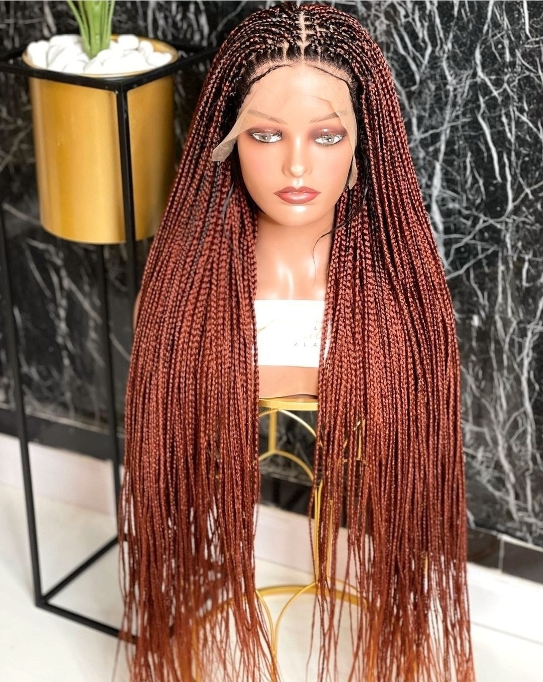 Wholesale Glueless Braid Wig Vendors Full Lace Braided Wigs Synthetic Hair For Women Transparent Cornrow Braided Lace Front Wig