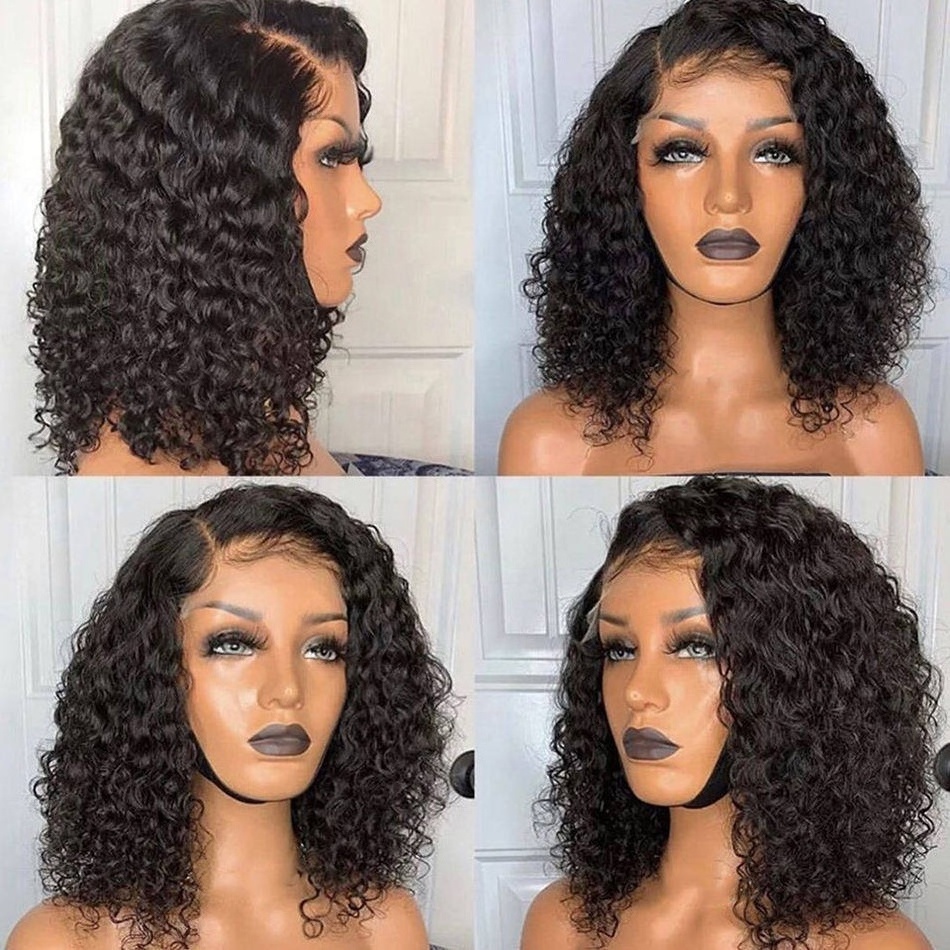 Cheap Short Bob Wigs Human Hair Kinky Curly Lace Front Wigs Human Hair Wholesale Glueless HD Lace Frontal Wigs For Black Women