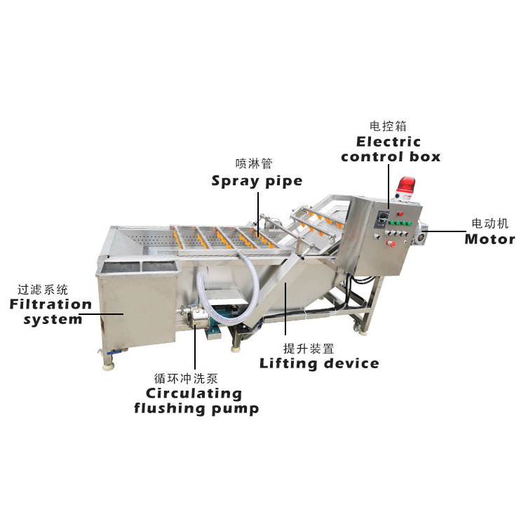 air bubble washing machine used for vegetable fruit cleaning  chicken washing cleaning machine frozen food machine