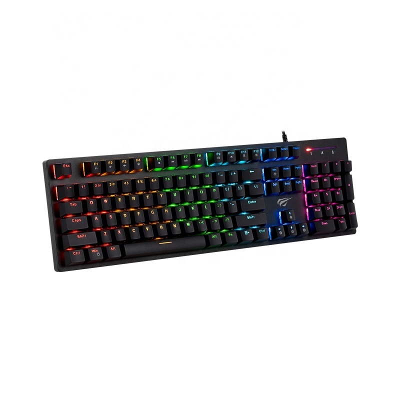 Kb858L Havit Cheap Keyboard RGB Gamer 104 Key Computer Wired Blue Switch Mechanical Keyboard Gaming