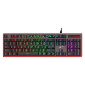 Kb870L Havit Wholesale Custom Logo Wired Blue Switch Typewriter Keycaps Gaming 104 Key Rgb Mechanical Keyboard