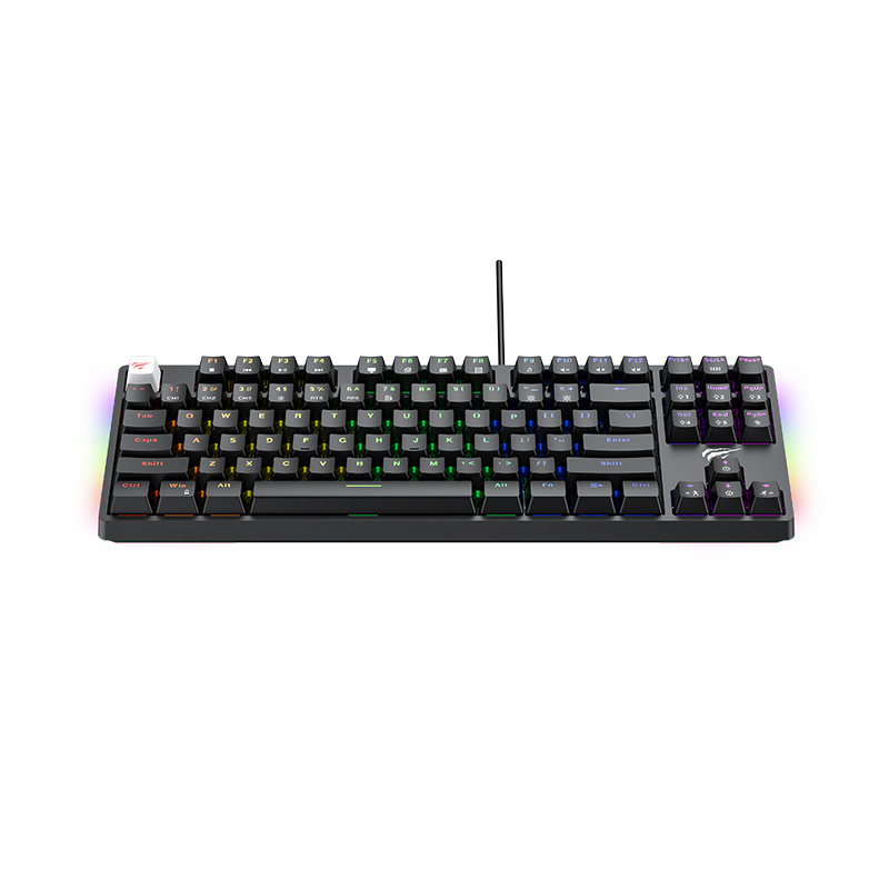 Havit KB890L USB Interface Blue Switch 87 Keys Backlit Mechanical Gaming Keyboard with MIX Lights