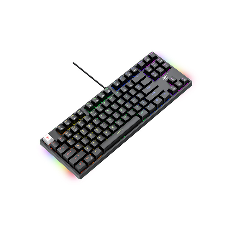 Havit KB890L USB Interface Blue Switch 87 Keys Backlit Mechanical Gaming Keyboard with MIX Lights