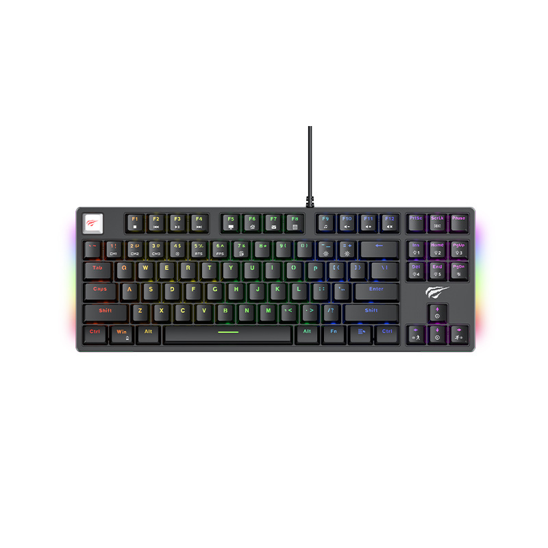 Havit KB890L USB Interface Blue Switch 87 Keys Backlit Mechanical Gaming Keyboard with MIX Lights